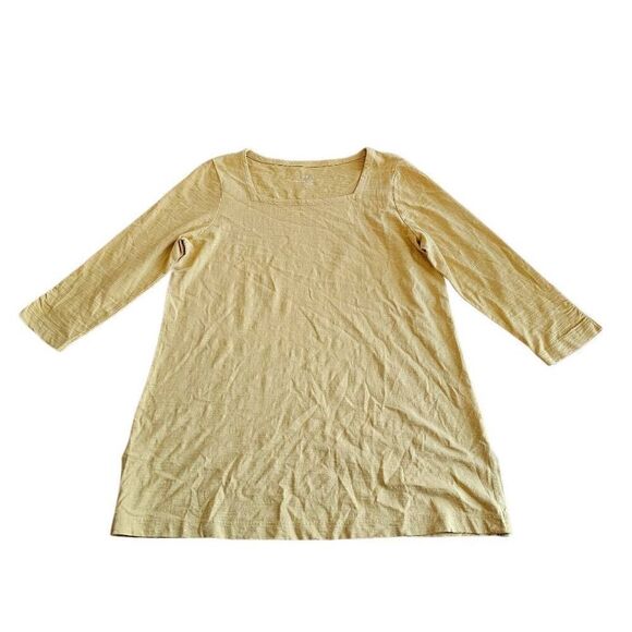 J. Jill Tops - J jill pure jill womens Sz M mustard yellow square neck tunic top 100%cotton